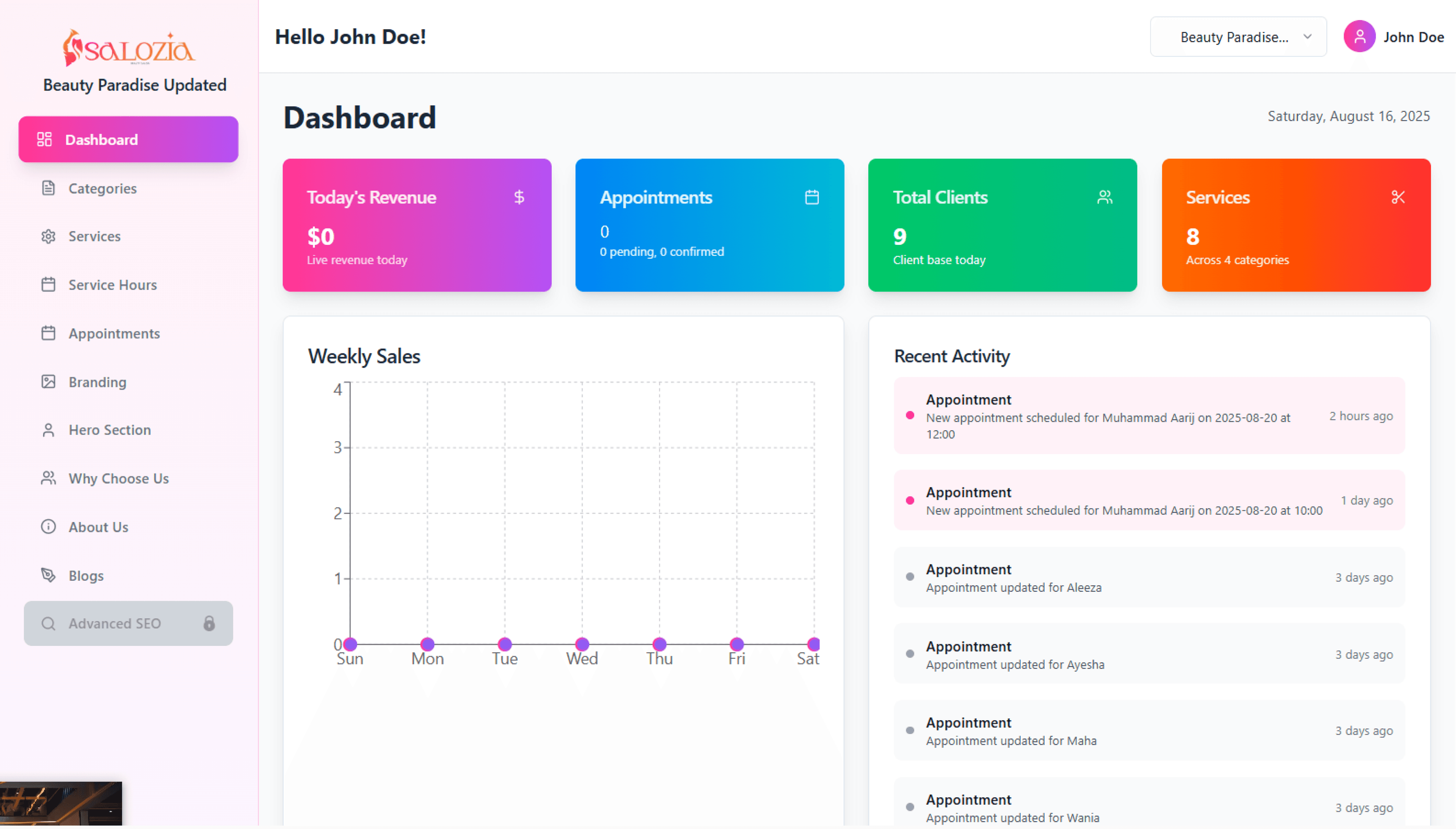 Admin Dashboard